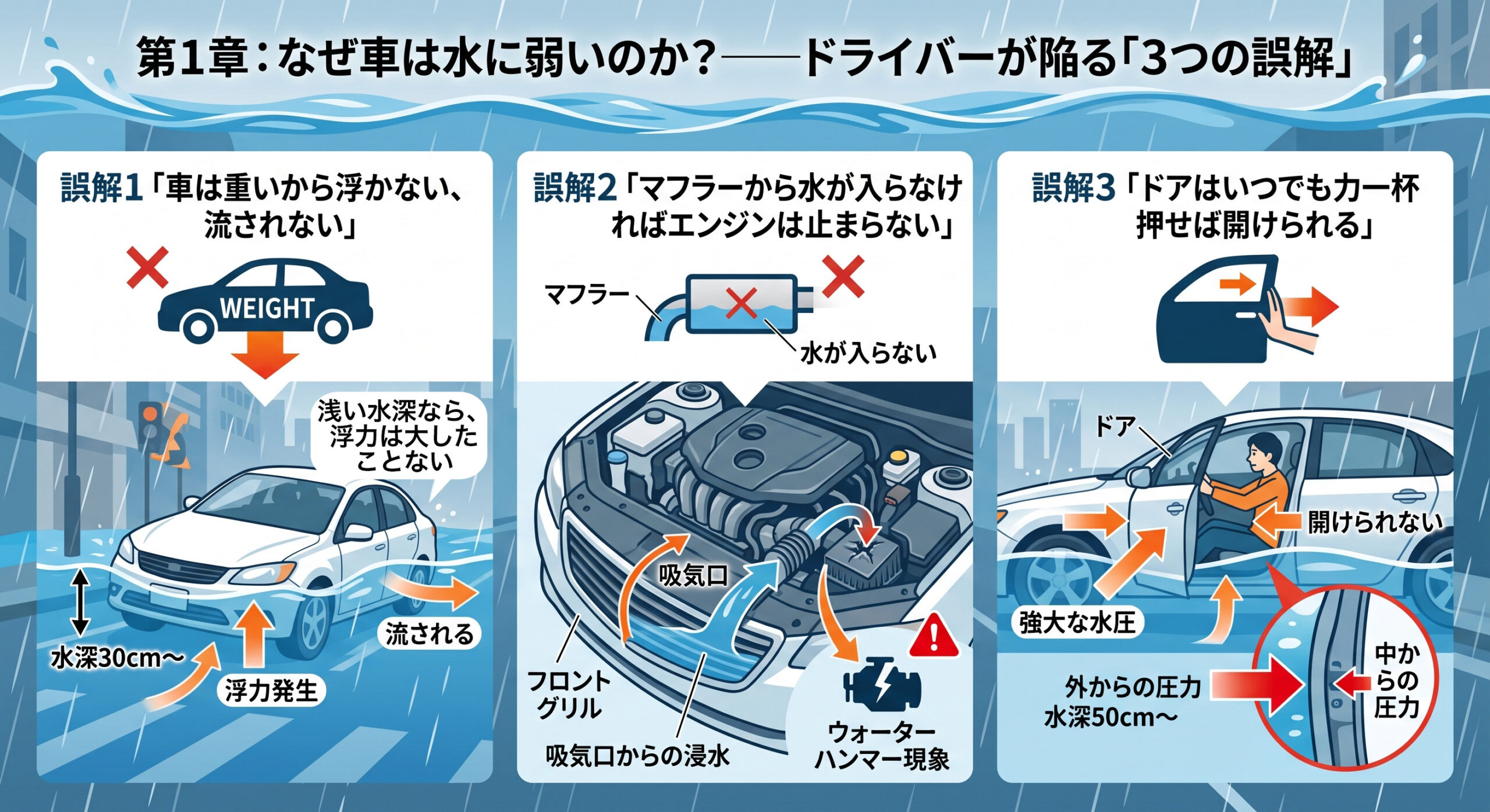 なぜ車は水に弱いのか